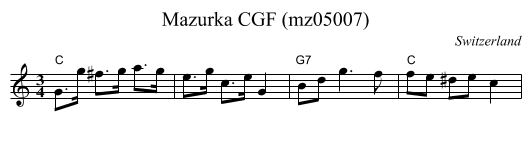 Mazurka CGF (mz05007) - staff notation