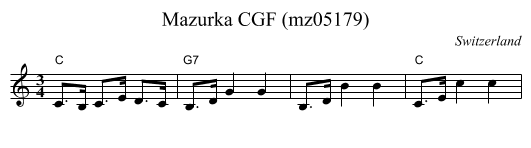 Mazurka CGF (mz05179) - staff notation
