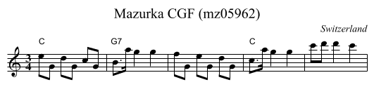 Mazurka CGF (mz05962) - staff notation
