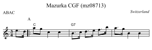 Mazurka CGF (mz08713) - staff notation