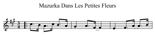 Mazurka Dans Les Petites Fleurs - staff notation