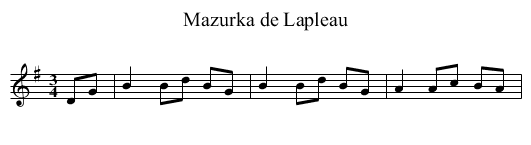 Mazurka de Lapleau - staff notation
