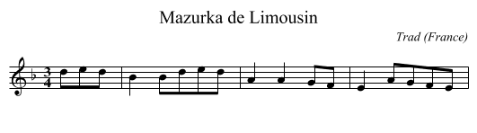 Mazurka de Limousin - staff notation