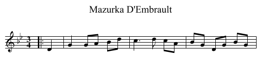 Mazurka D'Embrault - staff notation
