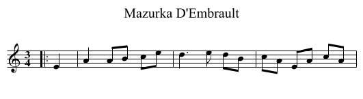 Mazurka D'Embrault - staff notation