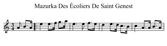 Mazurka Des Écoliers De Saint Genest - staff notation