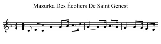 Mazurka Des Écoliers De Saint Genest - staff notation