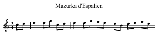 Mazurka d'Espalien - staff notation