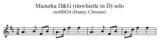 Mazurka D&G (tinwhistle in D) solo - staff notation