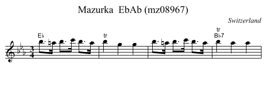 Mazurka  EbAb (mz08967) - staff notation
