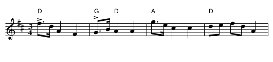 Mazurka efter Levi Vilsen - staff notation