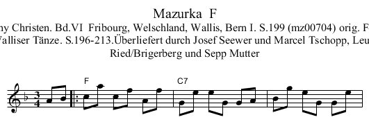 Mazurka  F - staff notation