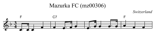 Mazurka FC (mz00306) - staff notation