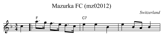 Mazurka FC (mz02012) - staff notation