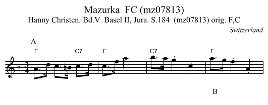 Mazurka  FC (mz07813) - staff notation