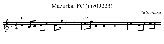 Mazurka  FC (mz09223) - staff notation