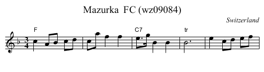 Mazurka  FC (wz09084) - staff notation