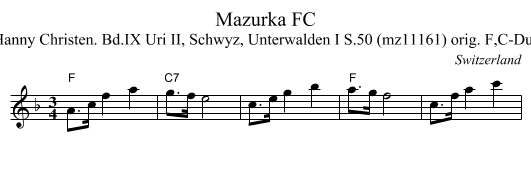 Mazurka FC - staff notation