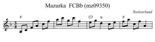 Mazurka  FCBb (mz09350) - staff notation