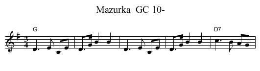 Mazurka  GC 10- - staff notation