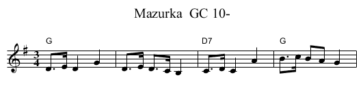 Mazurka  GC 10- - staff notation