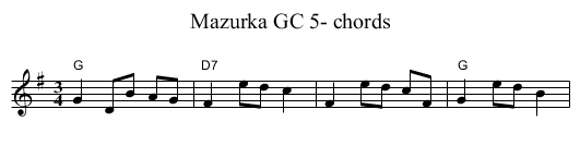 Mazurka GC 5- chords - staff notation