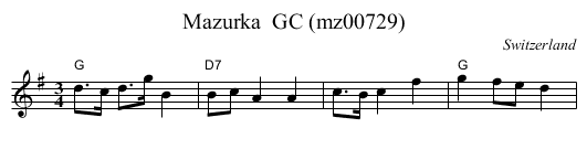 Mazurka  GC (mz00729) - staff notation