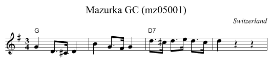 Mazurka GC (mz05001) - staff notation