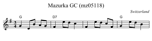 Mazurka GC (mz05118) - staff notation
