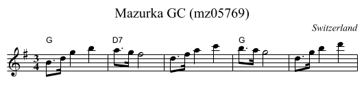Mazurka GC (mz05769) - staff notation