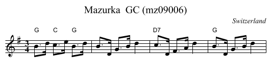 Mazurka  GC (mz09006) - staff notation