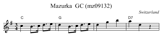 Mazurka  GC (mz09132) - staff notation
