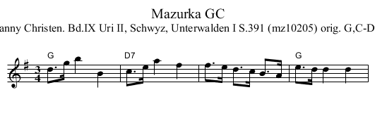 Mazurka GC - staff notation