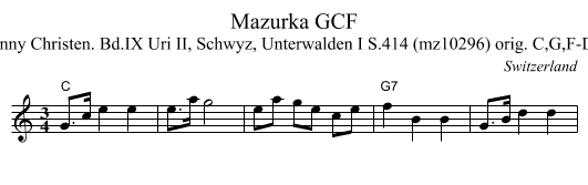 Mazurka GCF - staff notation