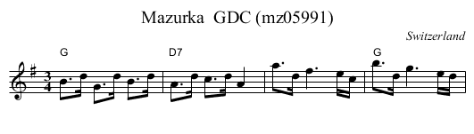 Mazurka  GDC (mz05991) - staff notation