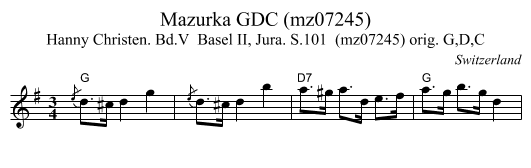 Mazurka GDC (mz07245) - staff notation