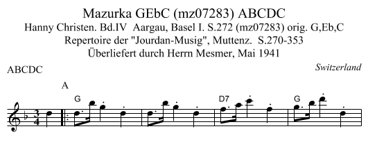 Mazurka GEbC (mz07283) ABCDC - staff notation