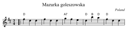Mazurka goleszowska - staff notation