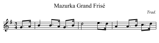 Mazurka Grand Frisé - staff notation