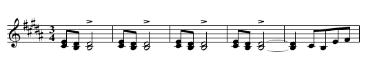 Mazurka in B Major, Op. 41, No. 3 - staff notation