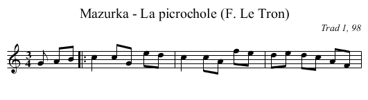 Mazurka - La picrochole (F. Le Tron) - staff notation
