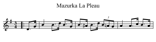 Mazurka La Pleau - staff notation