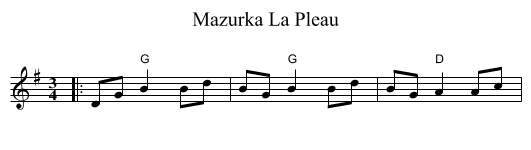 Mazurka La Pleau - staff notation