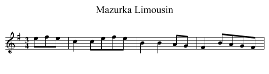 Mazurka Limousin - staff notation