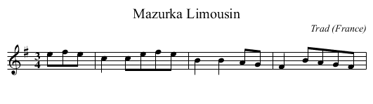 Mazurka Limousin - staff notation