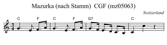 Mazurka (nach Stamm)  CGF (mz05063) - staff notation