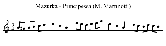 Mazurka - Principessa (M. Martinotti) - staff notation