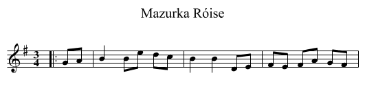 Mazurka Róise - staff notation