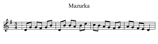 Mazurka - staff notation