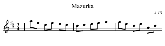 Mazurka - staff notation